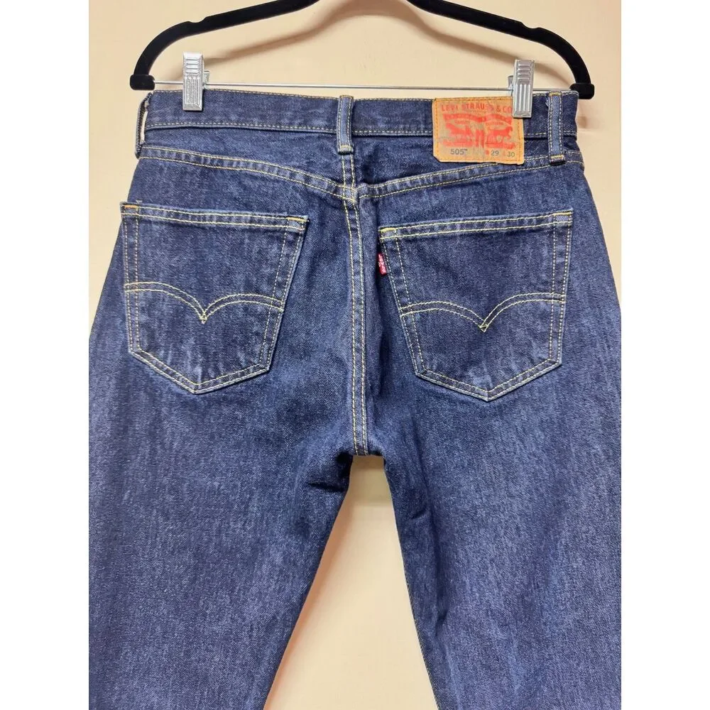LEVI'S 505 Regular Fit Straight Leg Jeans, Dark Wash, Zip Fly, 29 x 30